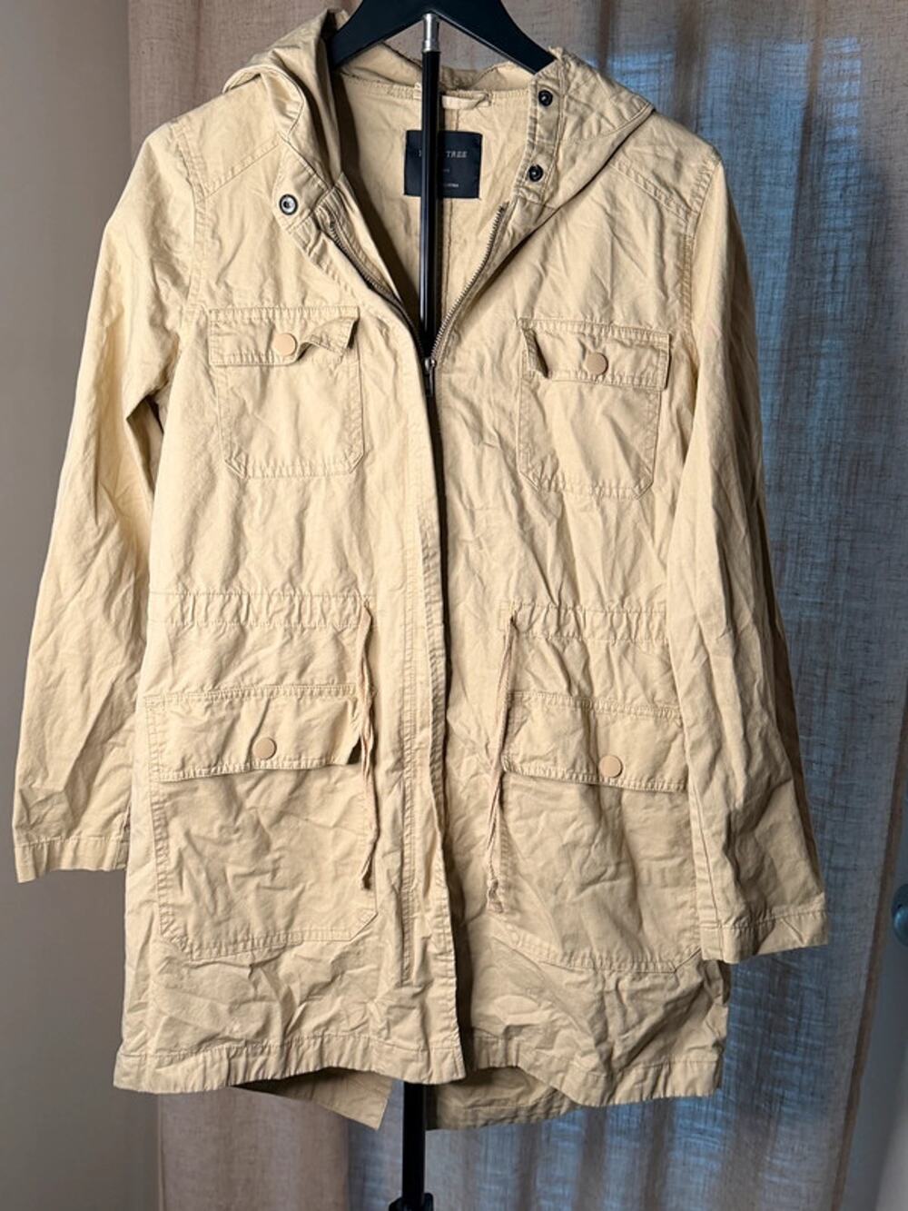 Love tree 100% cotton hooded cargo jacket EUC S